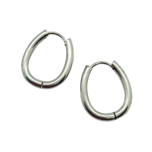 Orecchini Ovali in Acciaio Silver 16x17mm