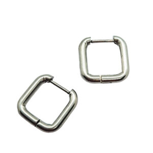 Orecchini Quadrati in Acciaio Silver 14x15mm