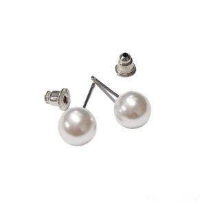 Orecchini a Perno con Perla Bianca da 6mm