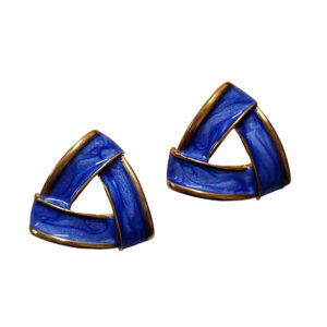 Orecchini a Perno in Ottone Smaltati Blu 20mm