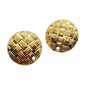 Perni in Acciaio Modello Tonfo Lavorato Oro 20mm