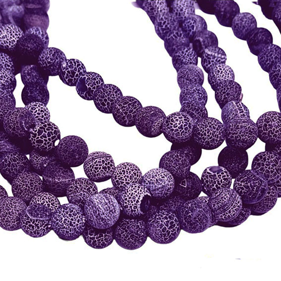 Pietre di Agata Tonda Smerigliata Viola 8mm (PTAG022-VL)