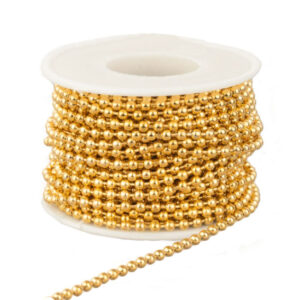 Catena in Acciaio con Pallina Oro 2,5mm (CTAC060-O)