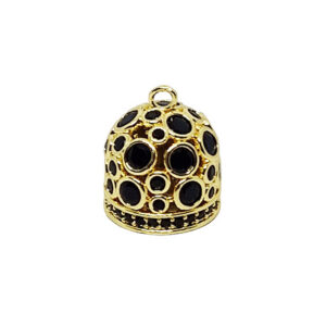 Ciondoli in Ottone Campanelle Capri Con Zirconi 15x18mm Nero