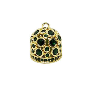 Ciondoli in Ottone Campanelle Capri Con Zirconi 15x18mm Smeraldo
