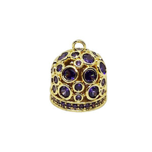 Ciondoli in Ottone Campanelle Capri Con Zirconi 15x18mm Viola