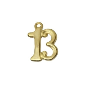 Ciondoli in Zama Numero 13 Portafortuna Oro Galvanizzato 18mm