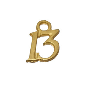Ciondoli in Zama Numero 13 Portafortuna Oro Satinato 20mm