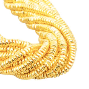 Fili di Ematite Rondelle Ondulate Oro 1x4mm (EMFL033-O)