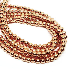 Filo di Ematite Tonda Liscia Oro Rosa 6mm (EMFL029-R)