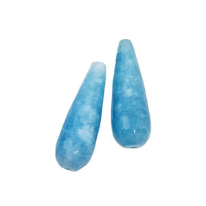 Gocce di Angelite Azzurro Briolette Sfaccettate 10x30mm (GCAN065)