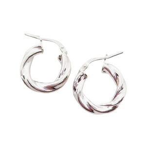 Orecchini in Argento 925 Cerchio Torcion 18mm (ARG059)