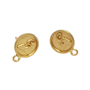 Perni in Zama Stile Napoli Raffigurante il Vesuvio 10mm Oro (355)