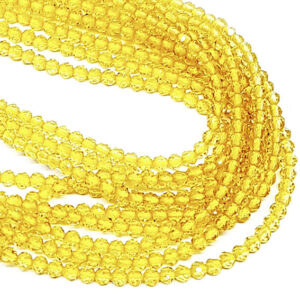 Fili di Zirconi 2mm Giallo Oro