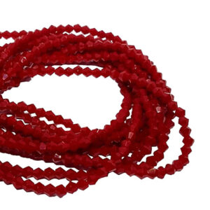 Pietre Bicono in Vetro Rosso Scuro 4mm