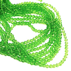 Pietre Bicono in Vetro Verde Peridot Crystal 4mm