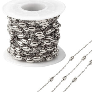 Catena in Acciaio Sottile Silver 0.3 con Olivette 4x7mm (CTAC061-S)