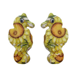 Componenti in Ceramica Cavalluccio Marino Dipinto 22x40mm (012)