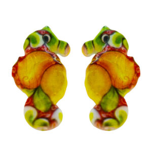Componenti in Ceramica Cavalluccio Marino Dipinto 22x40mm (004)