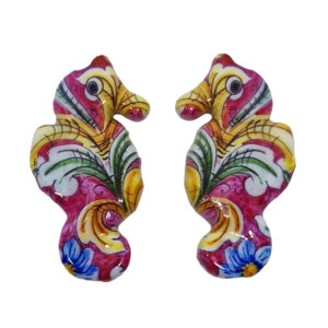Componenti in Ceramica Cavalluccio Marino Dipinto 22x40mm (014)