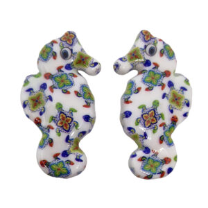 Componenti in Ceramica Cavalluccio Marino Dipinto 22x40mm (015)