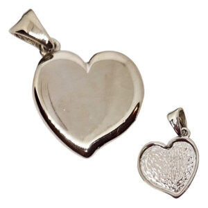 Ciondoli in Acciaio Cuore con Asola Silver 32mm