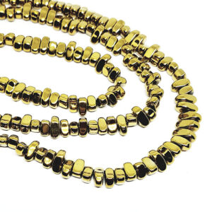 Filo di Ematite Chips Oro 2x4mm (EMFL132-O)