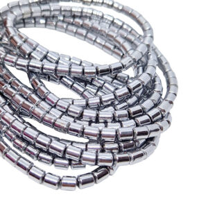 Filo di Ematite Tubolare Silver 4x5mm (EMFL136-S)
