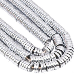 Filo di Ematite di forma Rondelle Argento 1x4mm (EMFL138-A)