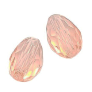 Gocce in Vetro Sfaccettato Rosa Crystal 8x12mm