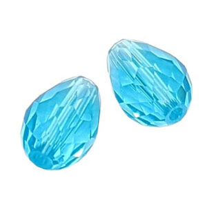 Gocce in Vetro Sfaccettato Azzurro Crystal 8x12mm