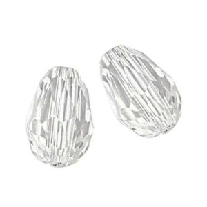 Gocce in Vetro Sfaccettato Bianco Crystal 8x12mm