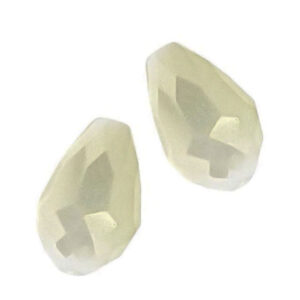 Gocce in Vetro Sfaccettato Bianco Sale 8x12mm