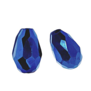 Gocce in Vetro Sfaccettato Blu Metal 8x12mm