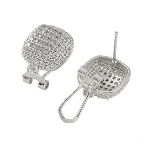 Perni in Ottone con Zirconi su Base Argento 16mm