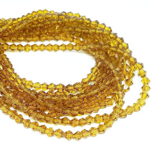 Pietre Bicono in Vetro Ambra Crystal 4mm