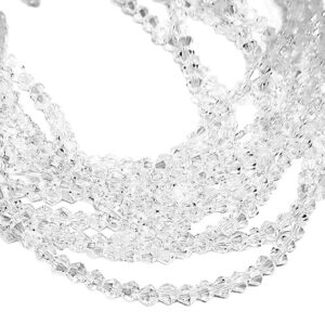 Pietre Bicono in Vetro Bianco Crystal 4mm