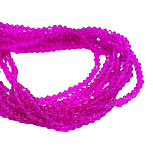 Pietre Bicono in Vetro Fucsia Crystal 4mm