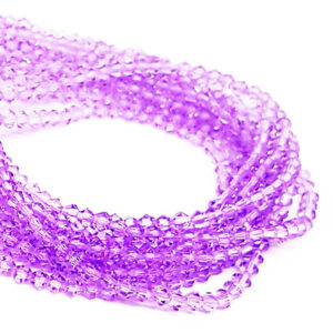 Pietre Bicono in Vetro Lilla 4mm