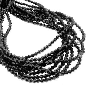Pietre Bicono in Vetro Nero 4mm