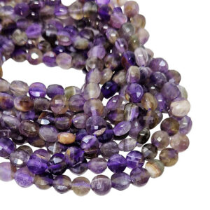 Pietre di Agata Tonda Striata Viola Dischetto da 6mm (PTAG613-VL)