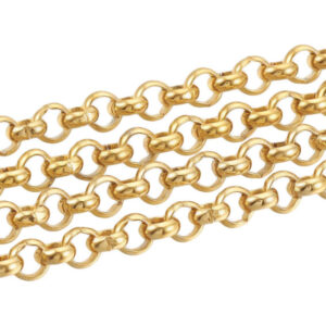 Catena in Acciaio Modello Rolò Oro 2mm