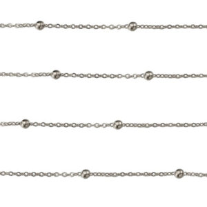 Catena in Acciaio Sottile con Sfere Silver 0,3mm