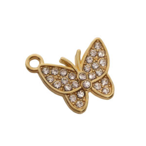 Ciondoli in Ottone con Zirconi Farfalla Oro 16mm