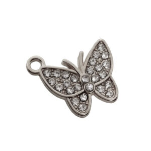 Ciondoli in Ottone con Zirconi Farfalla Silver 16mm