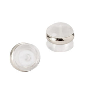Farfalline a Fermagli per Orecchini in Ottone e Silicone Anallergico Argento 5x5mm