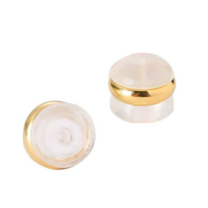 Farfalline a Fermagli per Orecchini in Ottone e Silicone Anallergico Oro 5x5mm