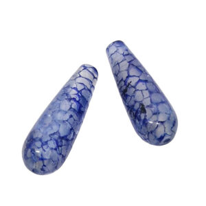 Gocce di Agata Azzurre Striate 10x30mm (GCAG060)