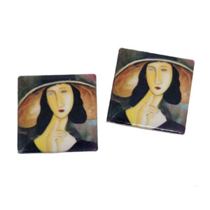 Mattonelle in Ceramica Ritratto di Jeanne Hebuterne di Modigliani Senza Foro Passante 23mm (062)