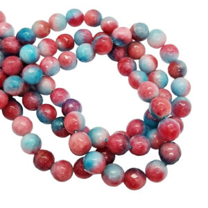 Pietre in Agata Tonda Sfaccettata Bicolore Glicine Azzurro 10mm (PTAG123)